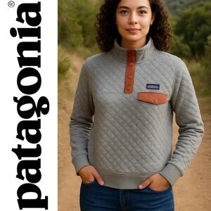Patagonia Quilted Women's Gray Pullover Athleisure Gorpcore Outdoors Organic